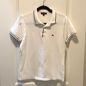 BURBERRY LONDON MENS WHITE POLO SHIRT. SIZE SMALL